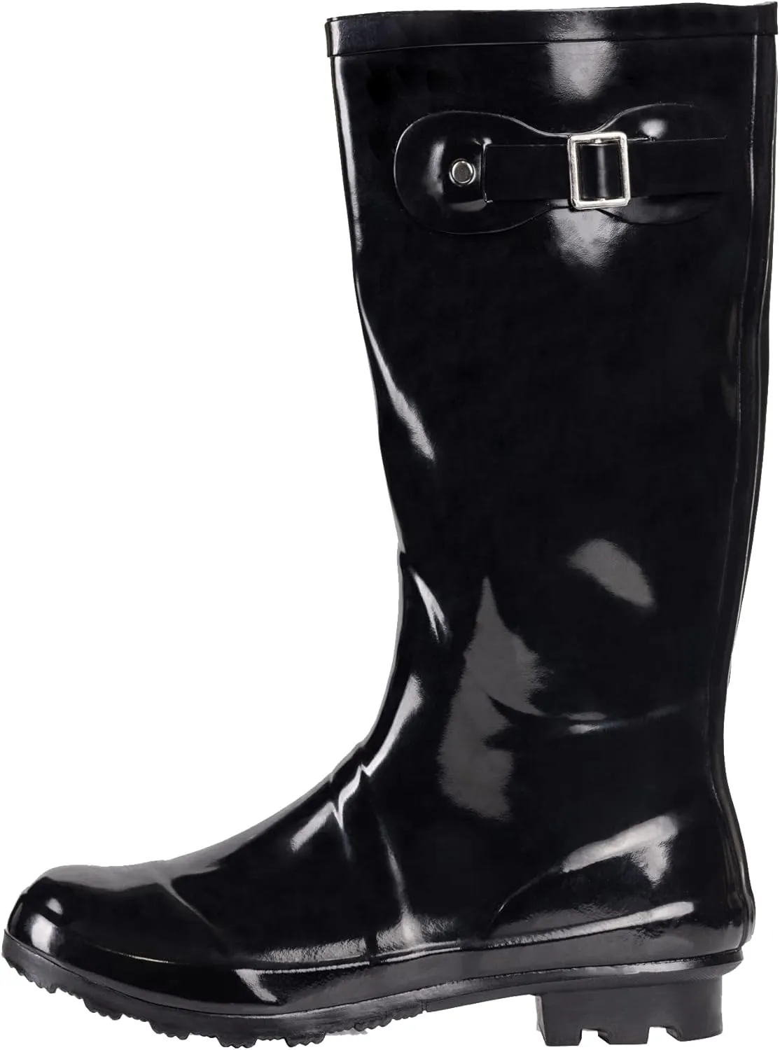 NORTY Women's Hurricane Rain Boots Knee High Calf Length - Glossy Matte Waterproof Rubber Tall Shoes