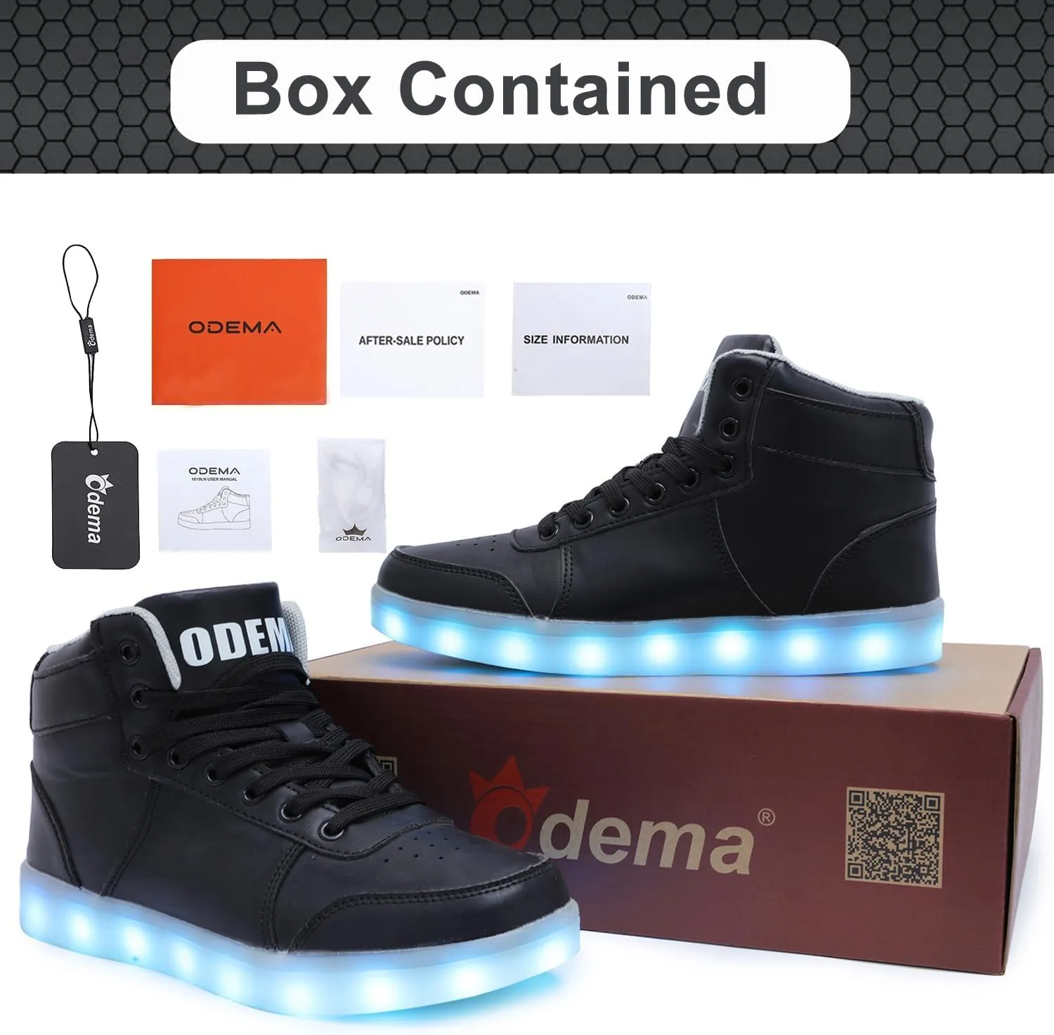 Odema V3 Aurora Unisex High Top Light Up Shoes, Sneakers with Lights for Men，Women, Led Light Shoes,USB Charging Glowing Shoes for Teens