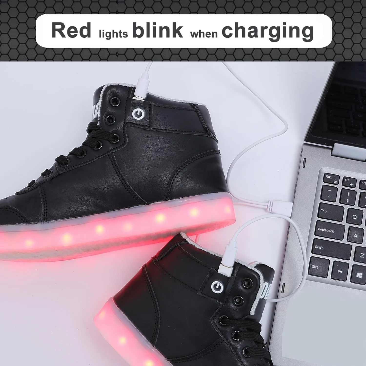 Odema V3 Aurora Unisex High Top Light Up Shoes, Sneakers with Lights for Men，Women, Led Light Shoes,USB Charging Glowing Shoes for Teens