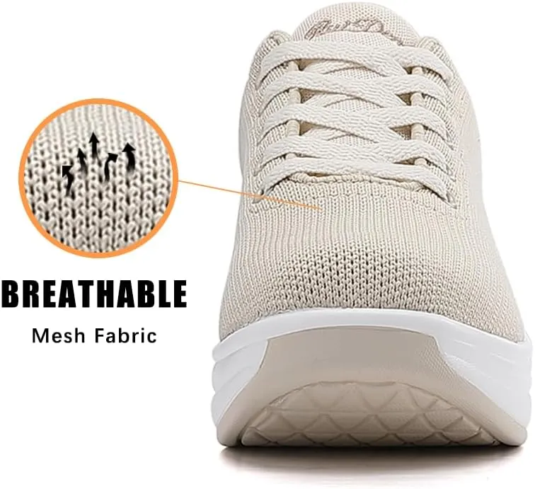 Oude Sneakers for Women Comfortable | Shoes for Women Traveling | 2 Inch Air Cushion Rocker Bottom