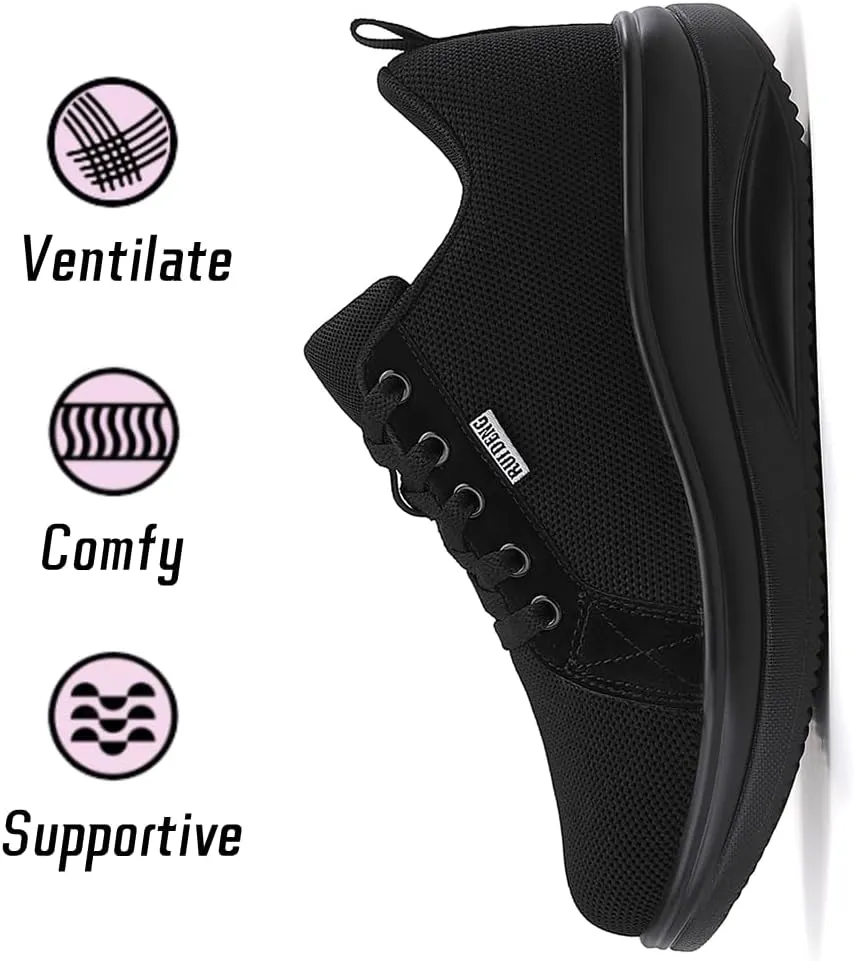 Oude Womens Walking Sneakers Comfy | Platform Shoes for Women Fashion | Stylish Standing All Day Rocker Bottom
