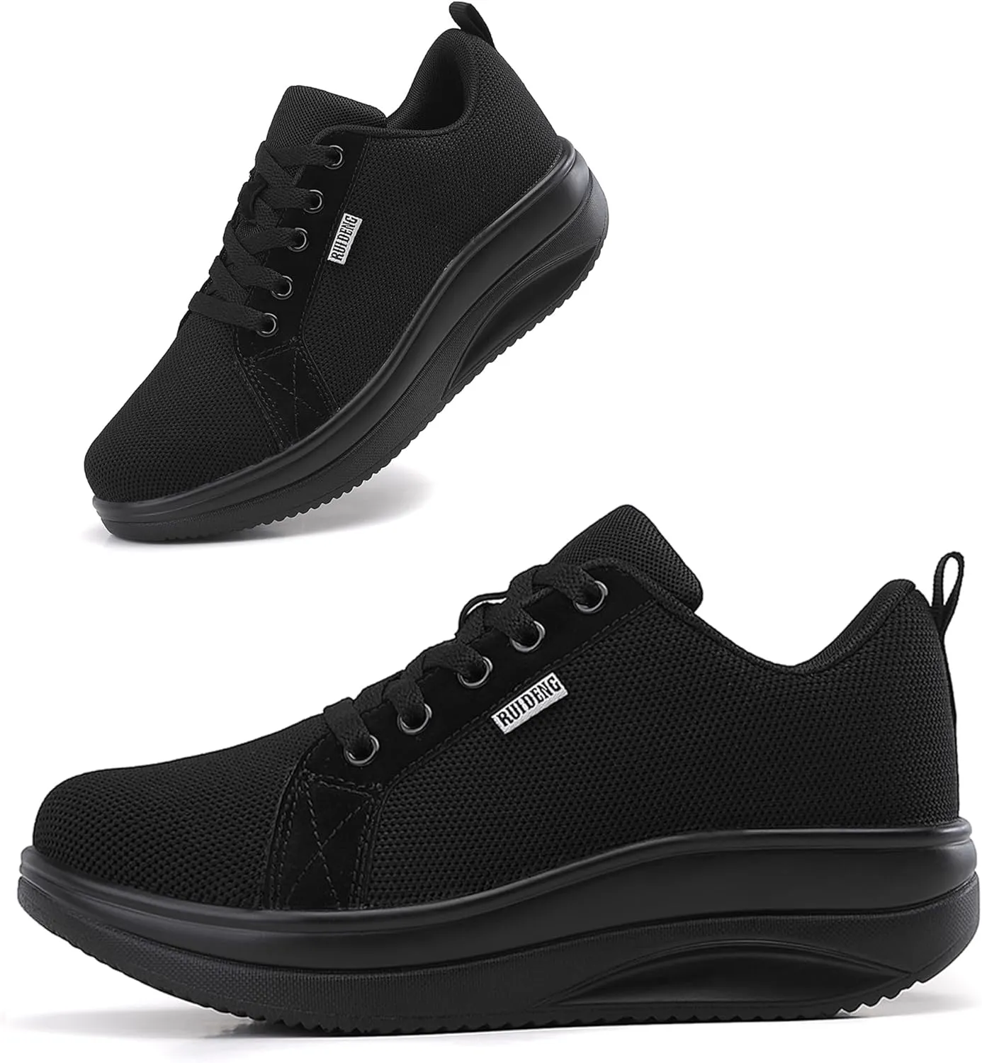 Oude Womens Walking Sneakers Comfy | Platform Shoes for Women Fashion | Stylish Standing All Day Rocker Bottom