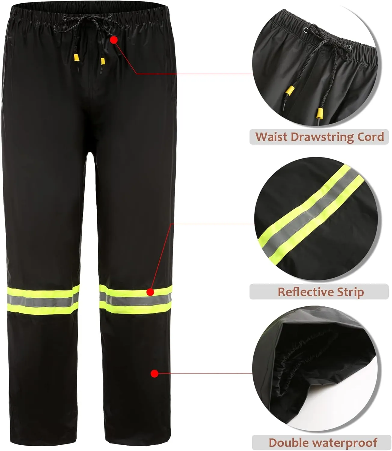 Ourcan Rain Suits for Men Classic Rain Gear Waterproof Rain Coats Hooded Man's Rainwear Fishing Rain Jacket and Rain Pants