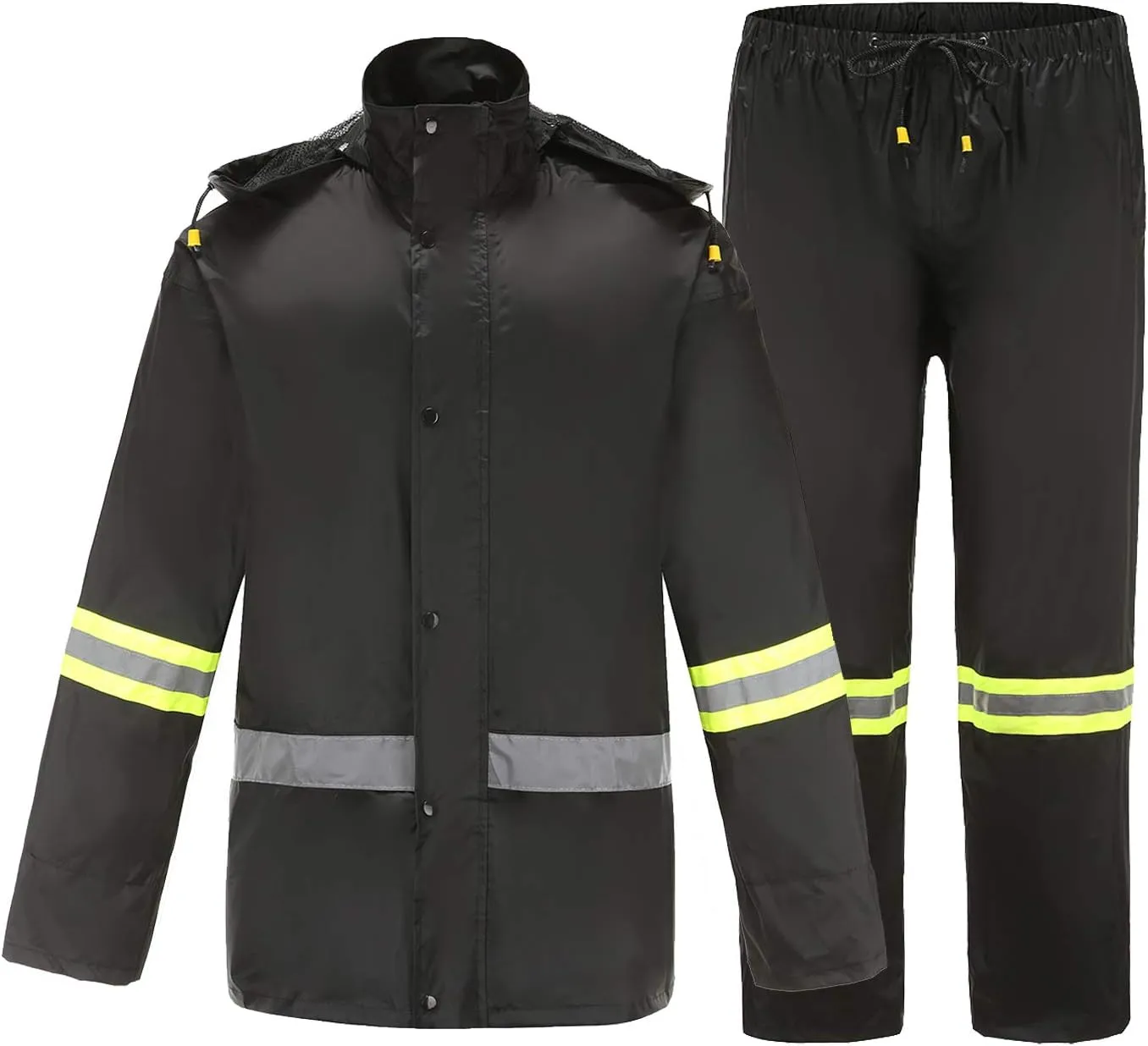 Ourcan Rain Suits for Men Classic Rain Gear Waterproof Rain Coats Hooded Man's Rainwear Fishing Rain Jacket and Rain Pants