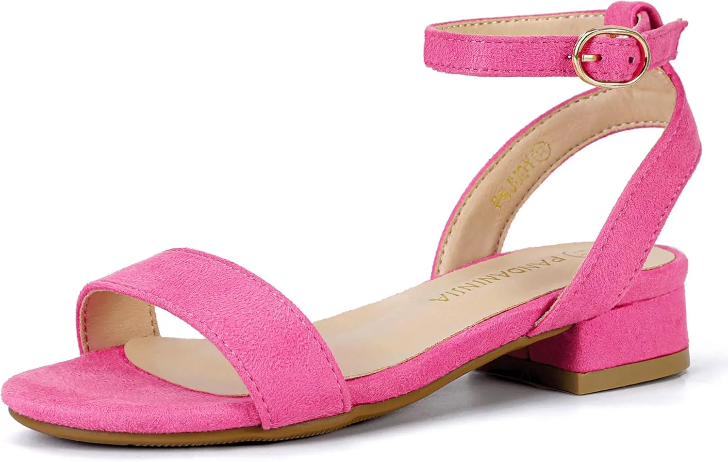 PANDANINJIA Girls Sandals Low Heels Dress Shoes Open Toe Flower Girl Wedding Party for Little Big Kid Dress Sandals