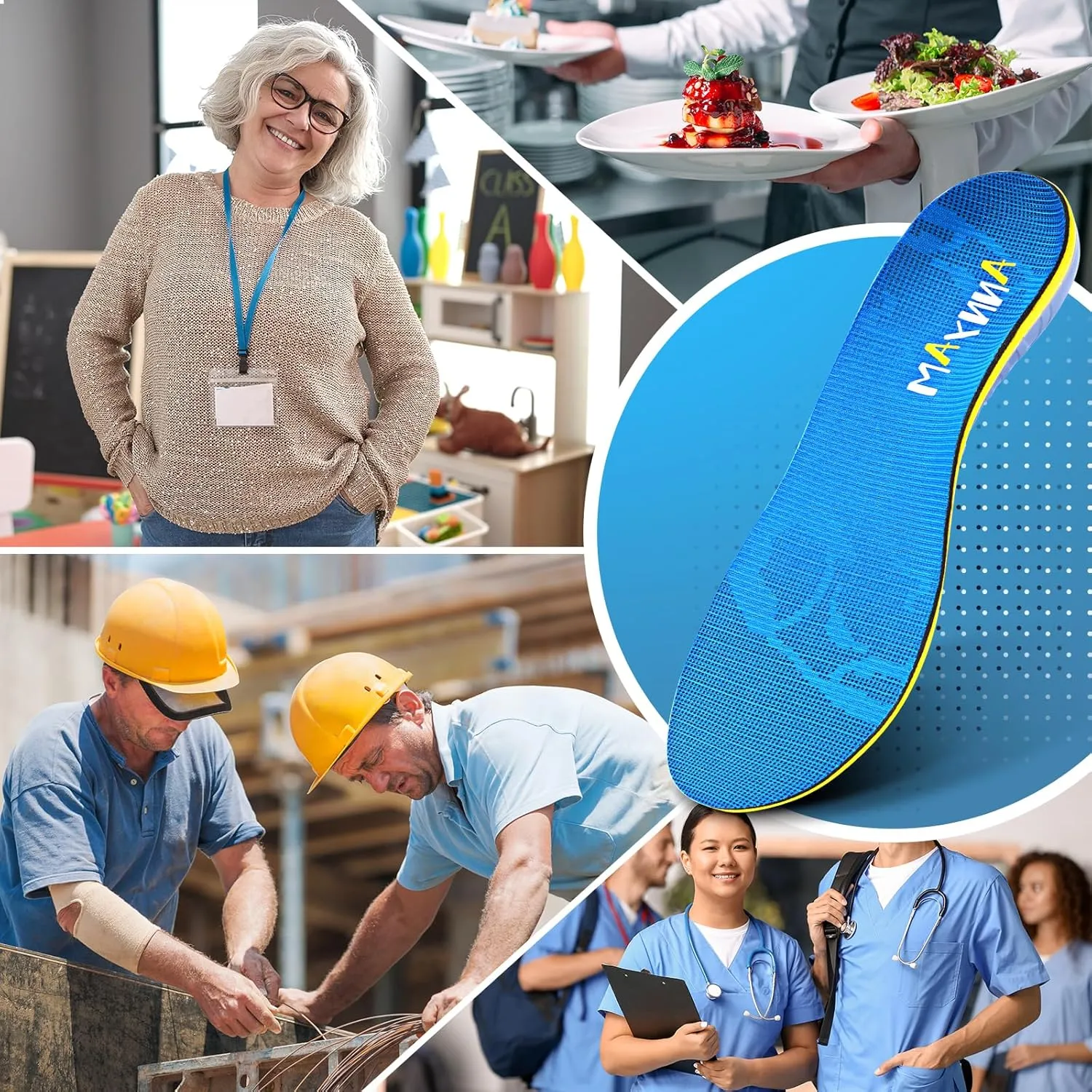 Plantar Fasciitis Insoles Arch Support Inserts Orthotics for Flat Feet Arch Pain Pronation for Work Boot Shoe for Men Women (Men 11-11 1/2 | Women 13-13 1/2-(295mm))
