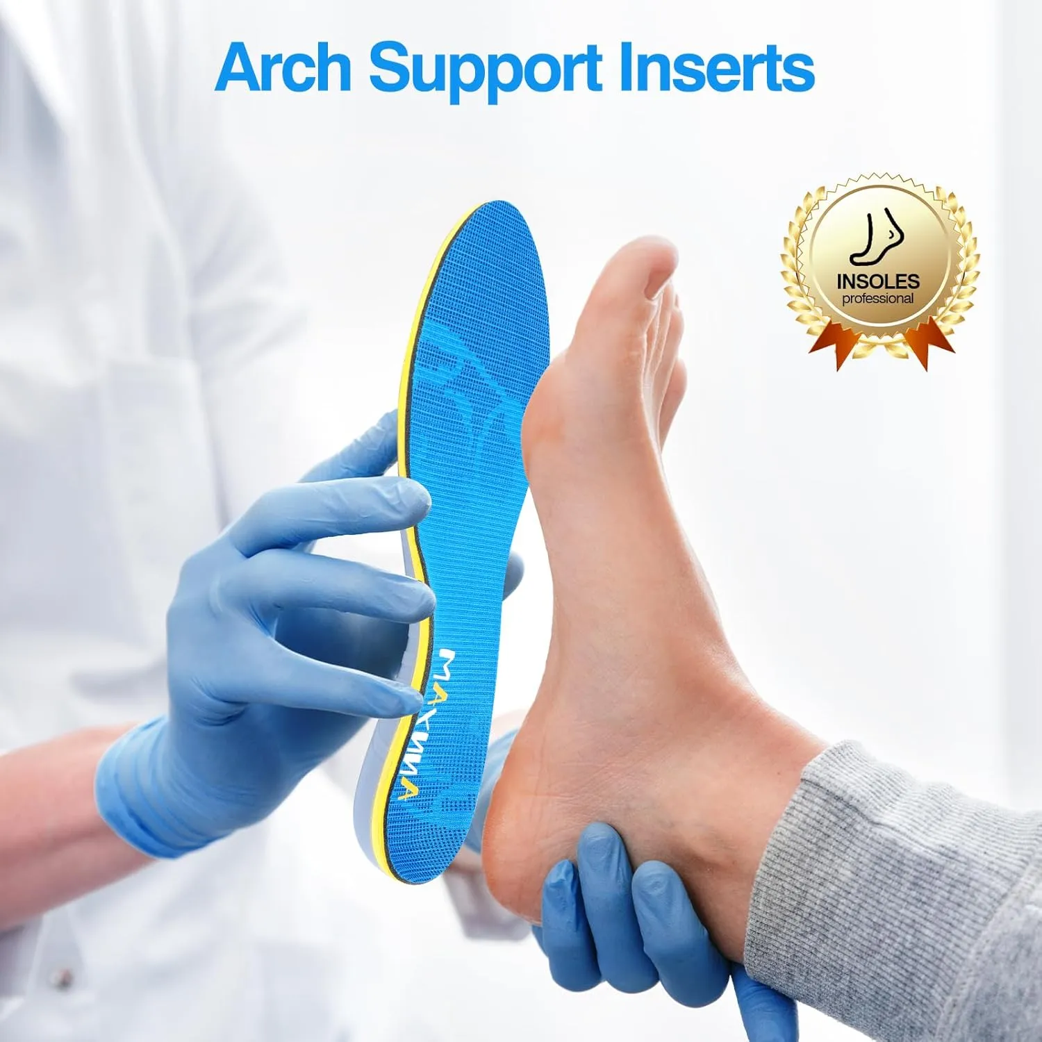 Plantar Fasciitis Insoles Arch Support Inserts Orthotics for Flat Feet Arch Pain Pronation for Work Boot Shoe for Men Women (Men 11-11 1/2 | Women 13-13 1/2-(295mm))