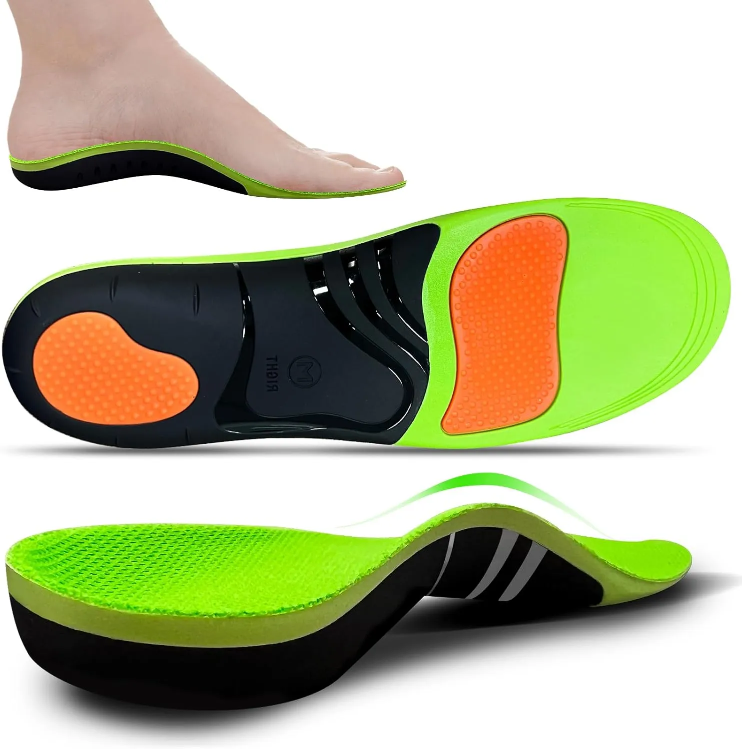 Plantar Fasciitis Insoles for Men Women - Orthotics Inserts, Shoe Insoles Arch Support Flat Feet Inserts Work Boot Insoles for Standing All Day