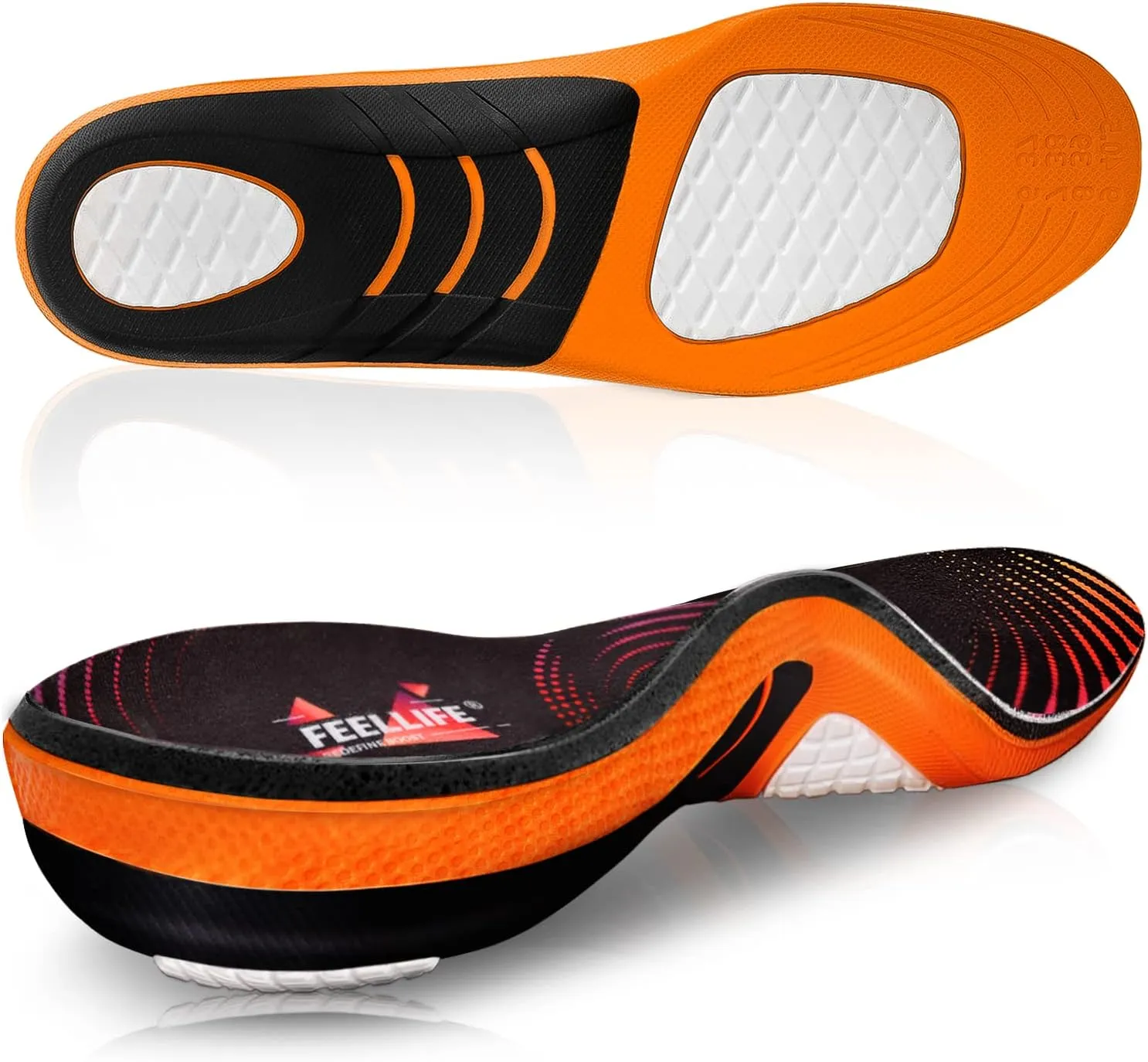 Plantar Fasciitis Relief Shoe Insoles [1-Pair], Arch Support Insoles, Running Athletic Gel Shoe Inserts, Orthotic Inserts for Arch Pain [Trim to Fit: Women 4-8]