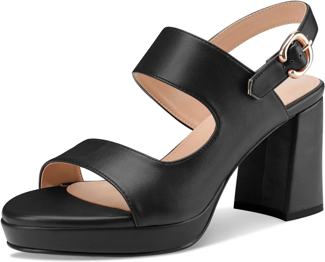 Platform Heels for Women Comfy Chunky Block Heeled Sandal Open Toe Ankle Strap Mid Heel Slingback Sandals Summer Pary Dress Shoes