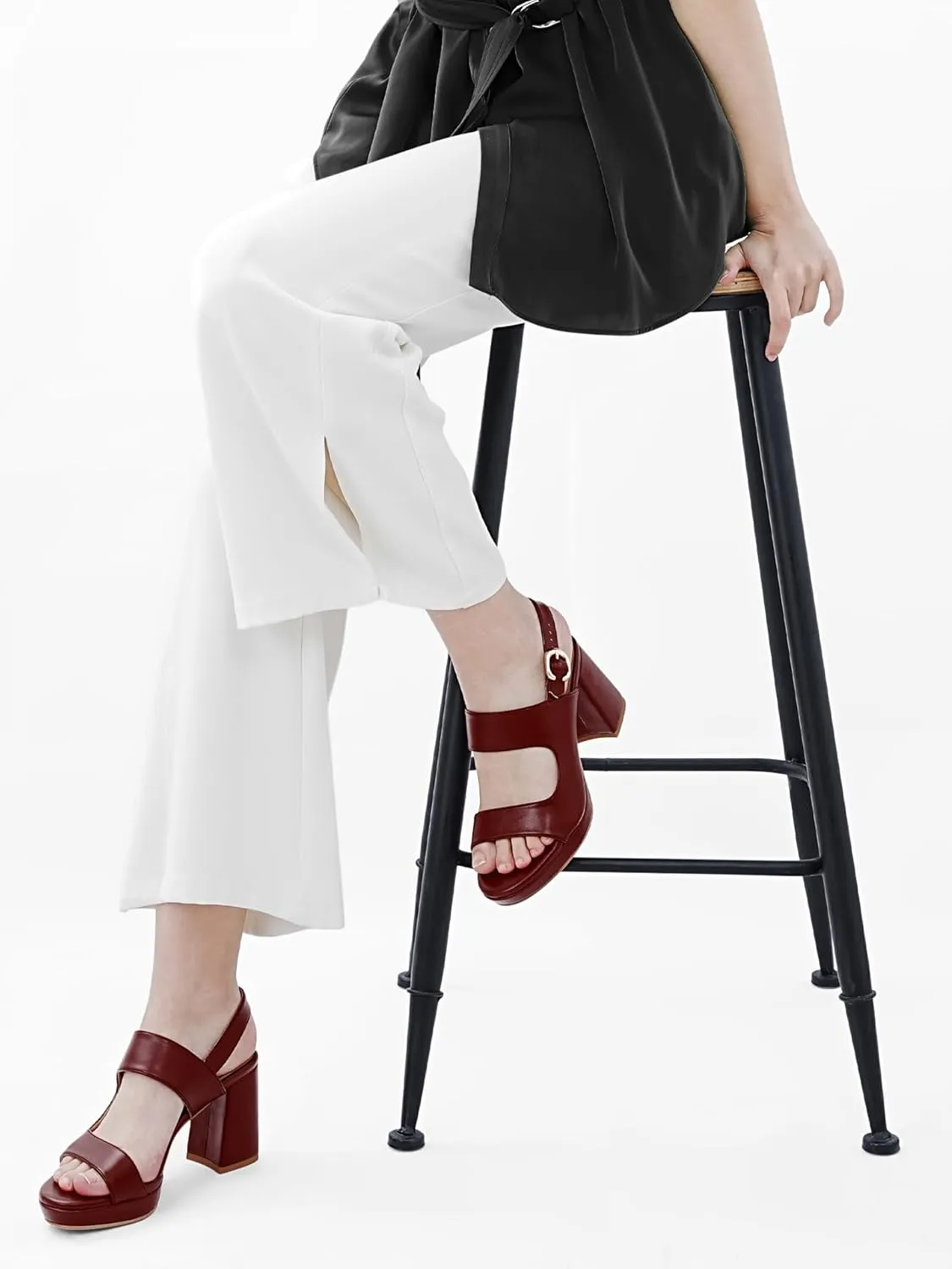 Platform Heels for Women Comfy Chunky Block Heeled Sandal Open Toe Ankle Strap Mid Heel Slingback Sandals Summer Pary Dress Shoes
