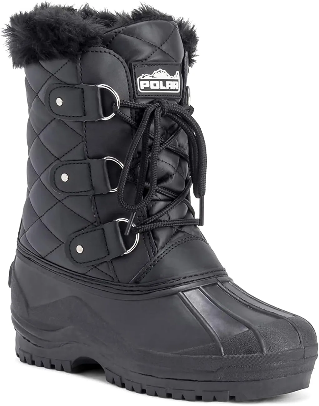 POLAR Womens Mid Calf Mountain Walking Tactical Waterproof Boots