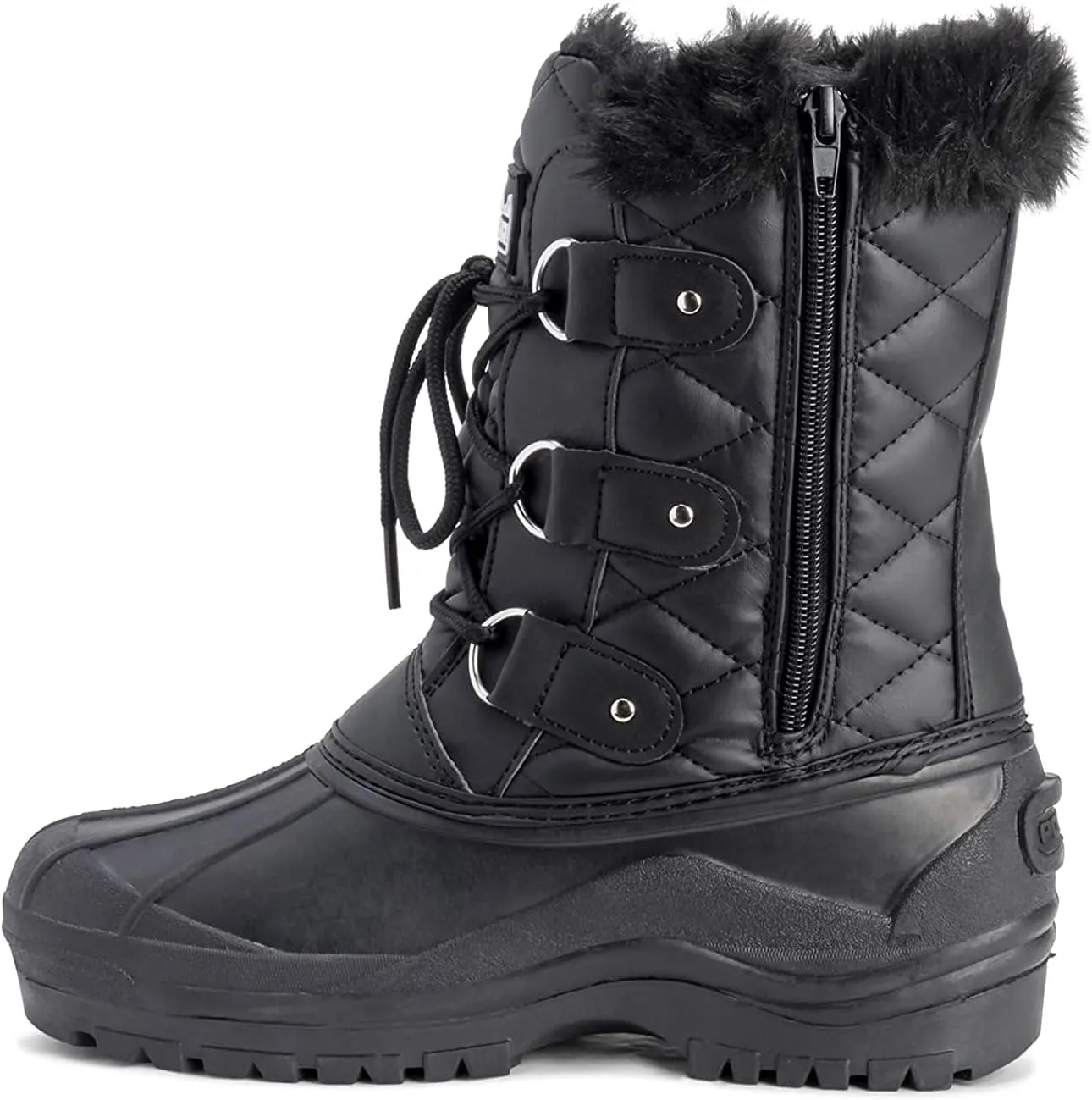POLAR Womens Mid Calf Mountain Walking Tactical Waterproof Boots