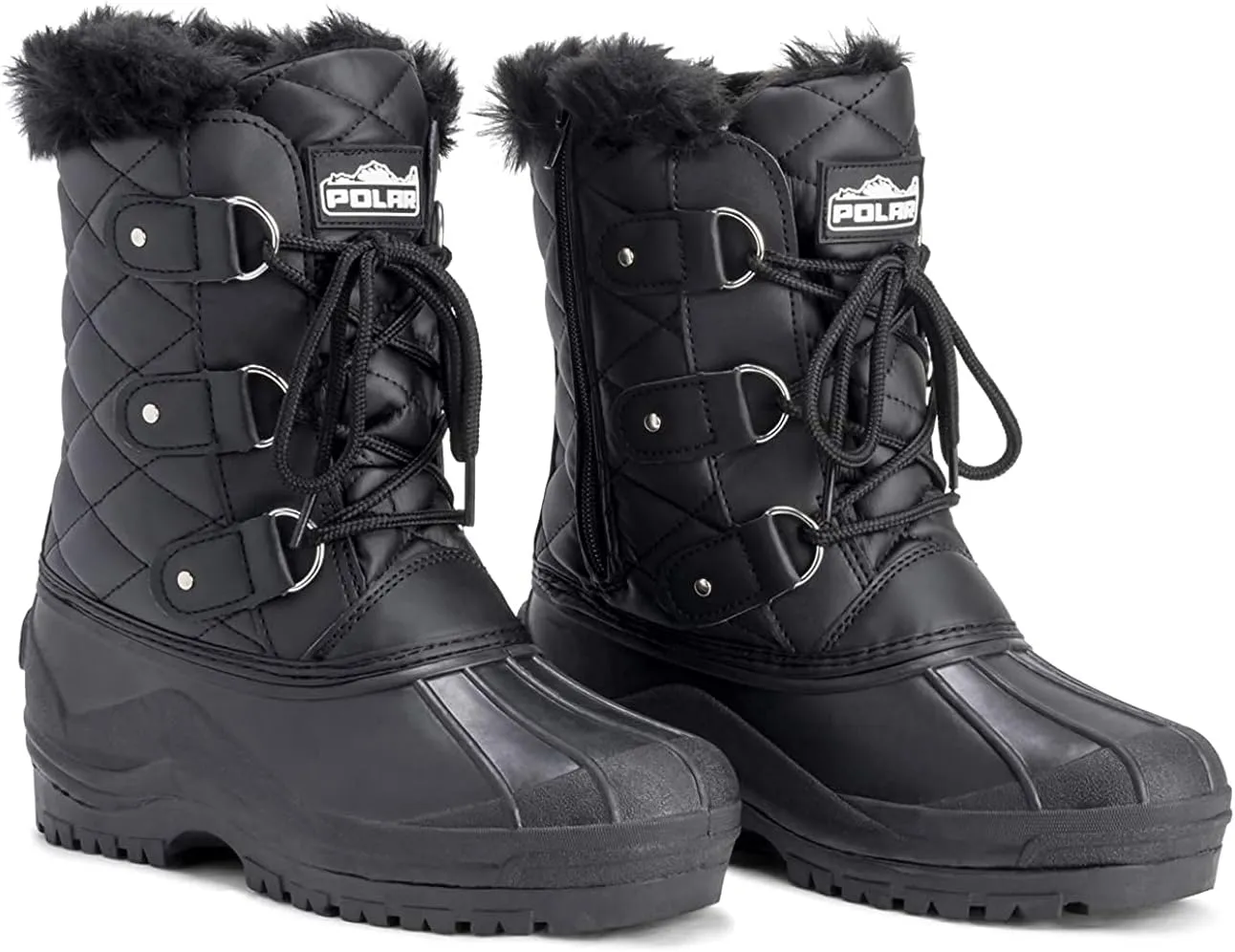 POLAR Womens Mid Calf Mountain Walking Tactical Waterproof Boots