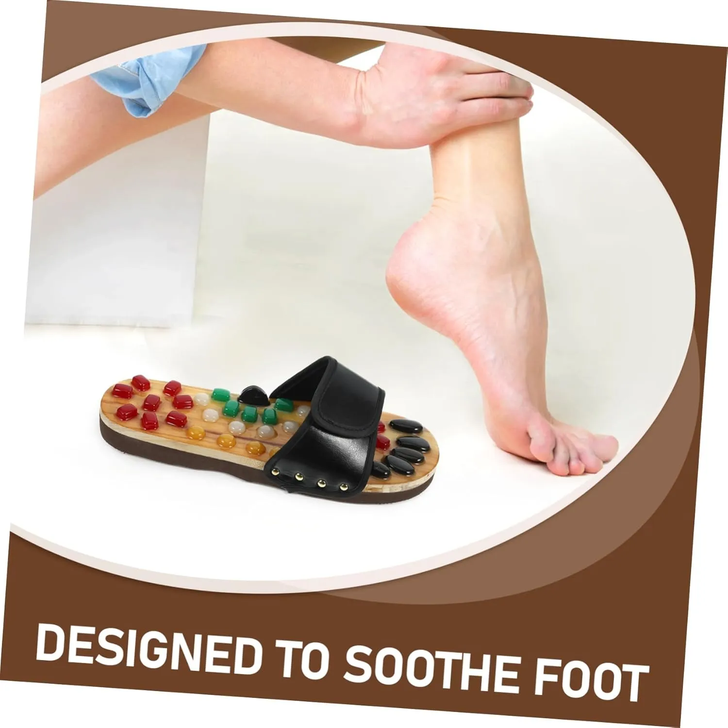 Pressure Point Sandals for Acupressure Shoes Massage Sandals Cobblestone Foot Pad Size 43-44