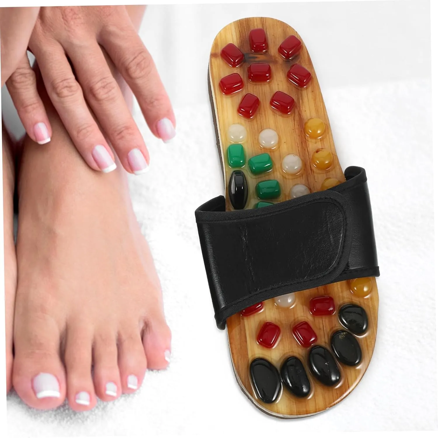 Pressure Point Sandals for Acupressure Shoes Massage Sandals Cobblestone Foot Pad Size 43-44