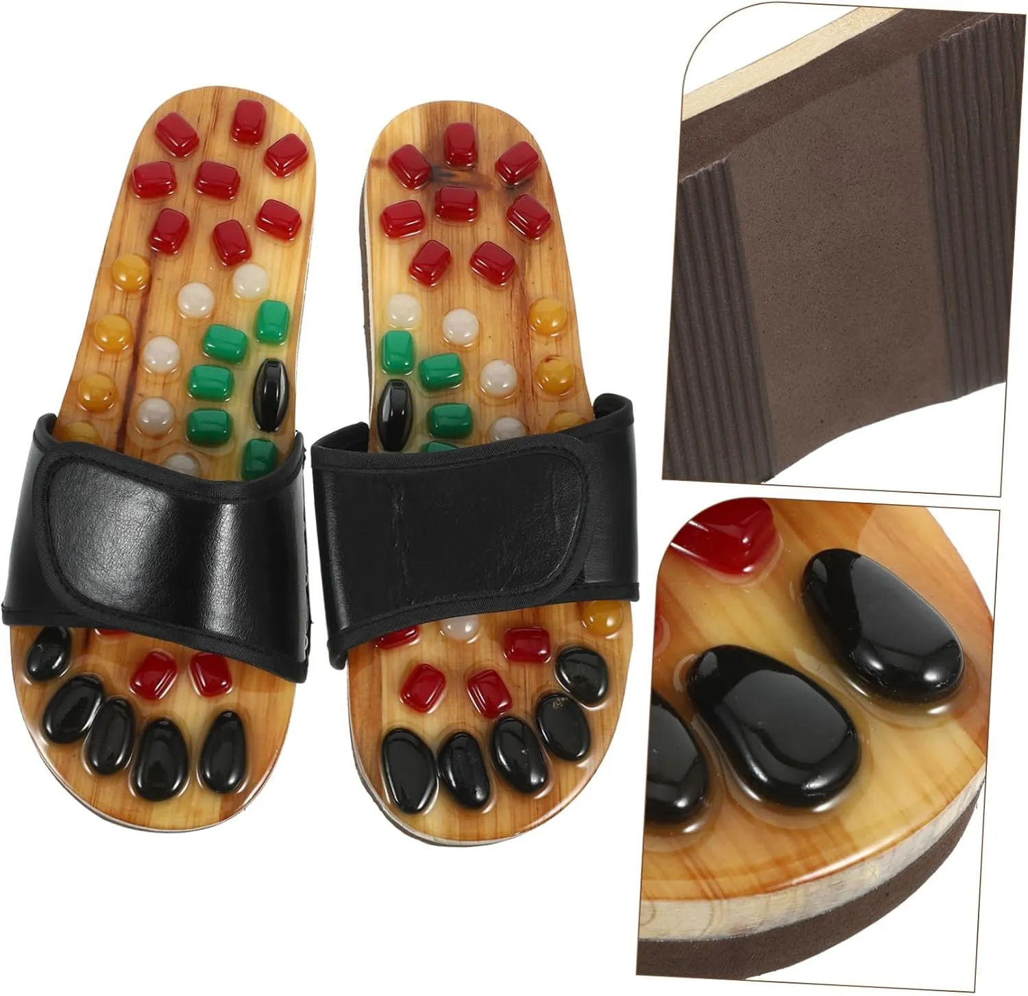 Pressure Point Sandals for Acupressure Shoes Massage Sandals Cobblestone Foot Pad Size 43-44