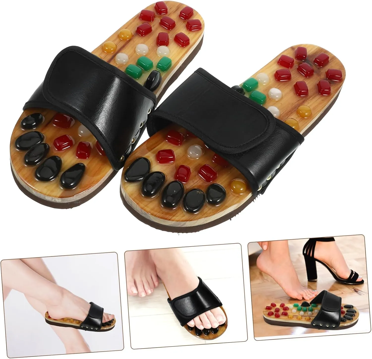 Pressure Point Sandals for Acupressure Shoes Massage Sandals Cobblestone Foot Pad Size 43-44