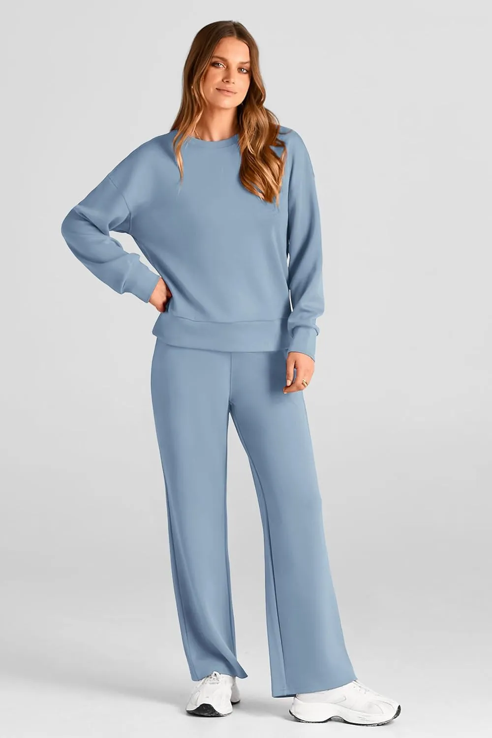 PRETTYGARDEN Women's 2 Piece Outfits 2025 Winter Long Sleeve Pullover Tops And Long Pants Lounge Sets Tracksuit