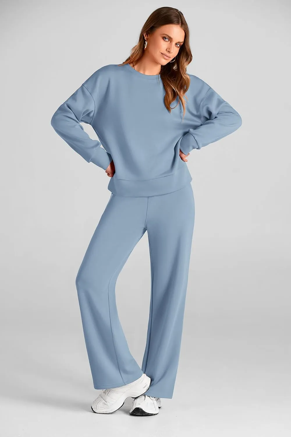 PRETTYGARDEN Women's 2 Piece Outfits 2025 Winter Long Sleeve Pullover Tops And Long Pants Lounge Sets Tracksuit