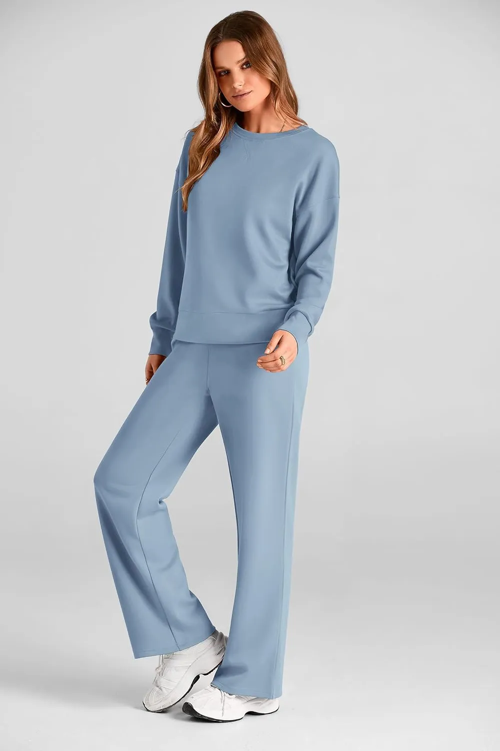 PRETTYGARDEN Women's 2 Piece Outfits 2025 Winter Long Sleeve Pullover Tops And Long Pants Lounge Sets Tracksuit