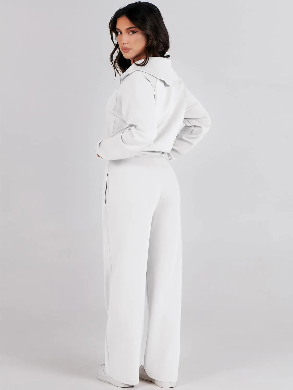 Prinbara Women 2 Piece Outfits Lounge Sets 2024 Winter Oversized Sweatshirt Wide Leg Pant Casual Matching Sweat Set Tracksuit