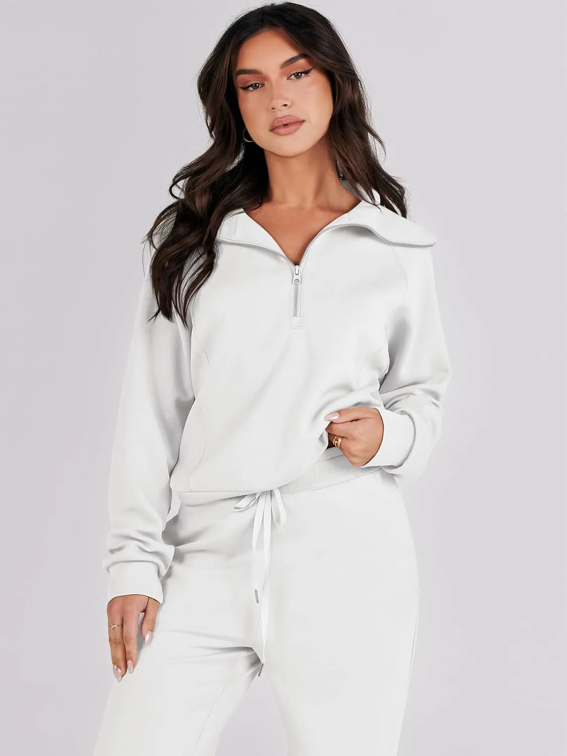 Prinbara Women 2 Piece Outfits Lounge Sets 2024 Winter Oversized Sweatshirt Wide Leg Pant Casual Matching Sweat Set Tracksuit