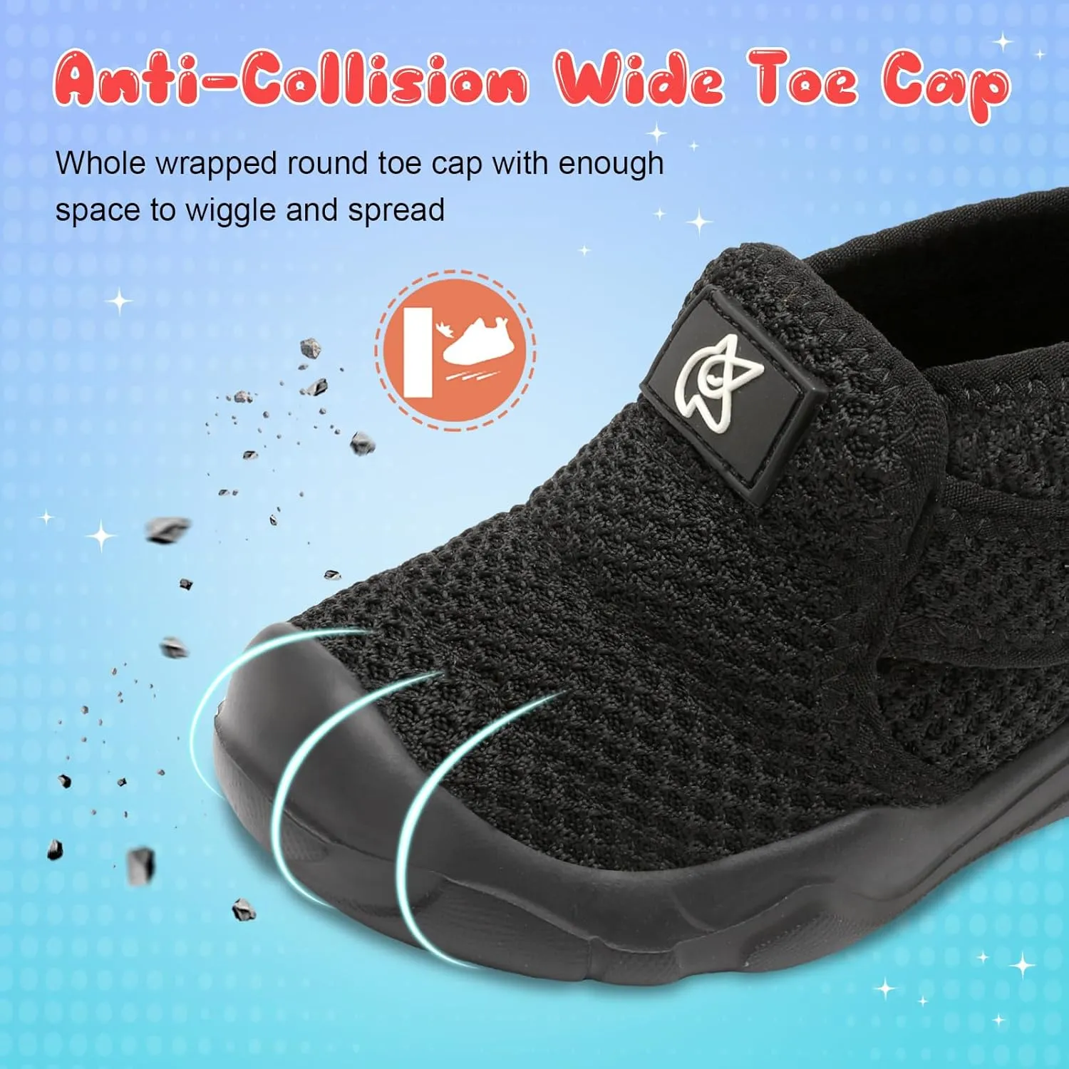 QFH Toddler Shoes Boys Girls Sneakers Comfy Barefoot Shoes Kids Adjustable Hook and Loop Walking Shoes Wide Toe Box Breathable Shoes
