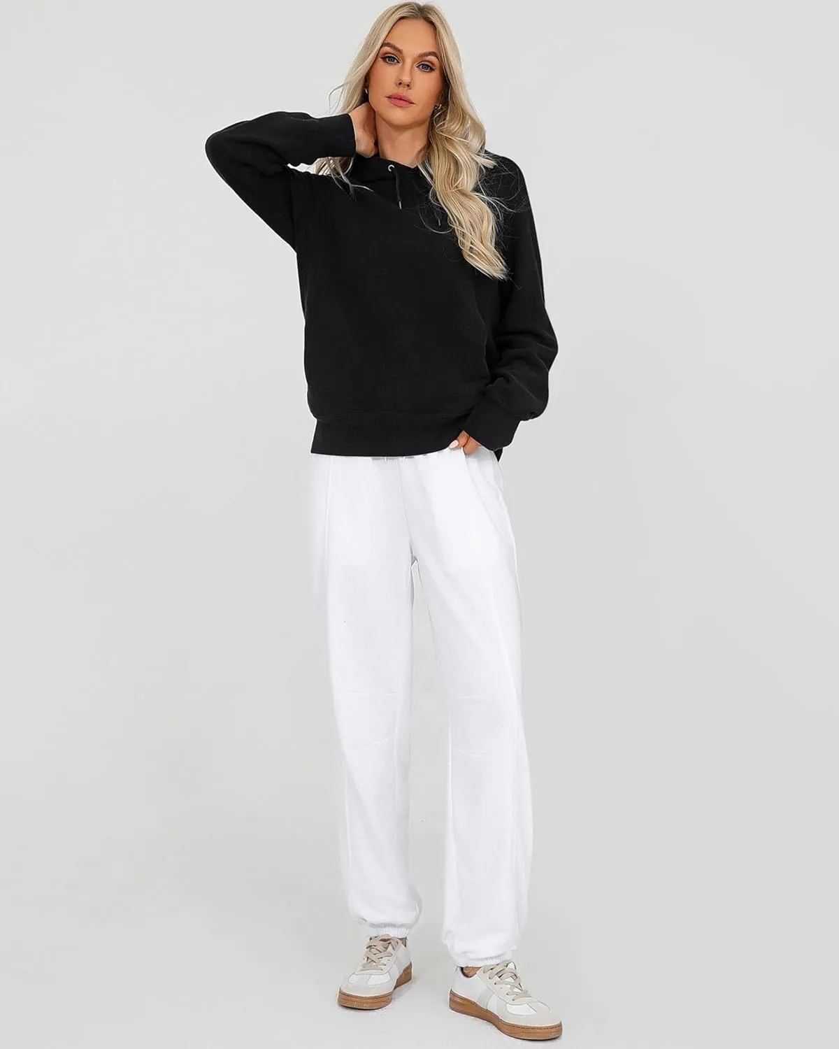Quenteen Womens Sweatpants Casual Loose Lightweight Joggers Pants Fall Baggy Lounge Pants Drawstring Workout Bottoms