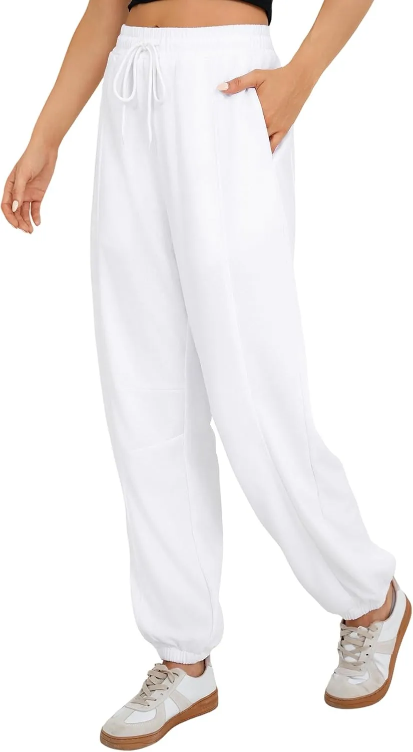 Quenteen Womens Sweatpants Casual Loose Lightweight Joggers Pants Fall Baggy Lounge Pants Drawstring Workout Bottoms