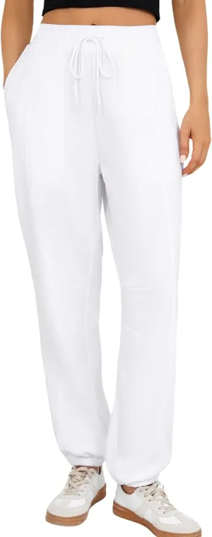 Quenteen Womens Sweatpants Casual Loose Lightweight Joggers Pants Fall Baggy Lounge Pants Drawstring Workout Bottoms