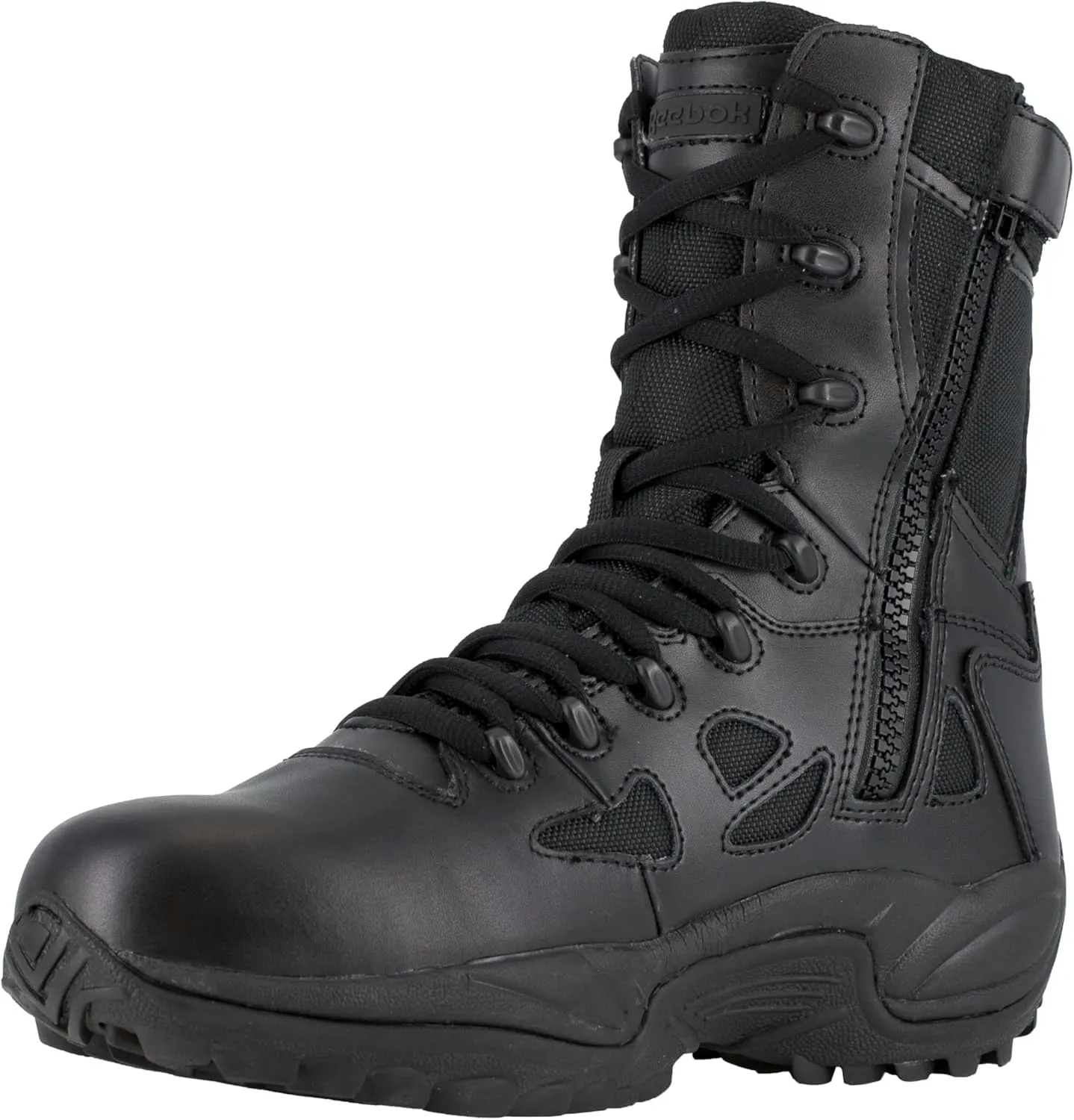 Reebok Work Men's RB8877 Rapid Response RB Soft Toe 8" StealthTactical Waterproof Boot with Side Zipper Black Military & Tactical