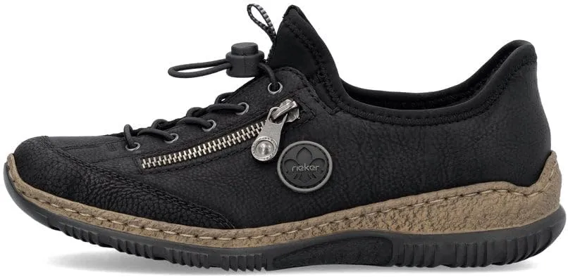 Rieker N3267 Nikita Slip-On Women's Sneakers - Lightweight Walking Shoes with Shock-Absorbing Sole, Elastic Lacing, Premium Cushioning Footbed for Everyday Wear