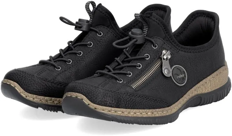 Rieker N3267 Nikita Slip-On Women's Sneakers - Lightweight Walking Shoes with Shock-Absorbing Sole, Elastic Lacing, Premium Cushioning Footbed for Everyday Wear