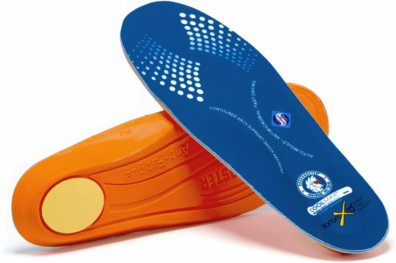 ROCKROOSTER Memory Foam Anti-Fatigue Insoles for Work Boots, Heavy Duty Support Inserts for Men & Women, Arch Support, Fits and Distributes Foot Pressure, Slow Rebound, Standing All Day (RC930-S)