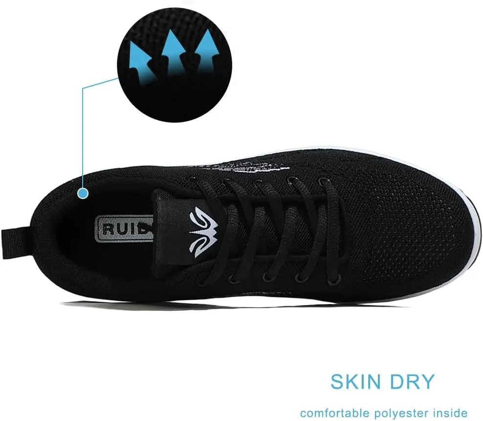 RUIDENG Platform Sneakers for Women Air Cushion | Walking Shoes Women Comfortable All Day | Thick Rocker Bottom