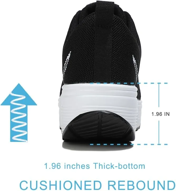 RUIDENG Platform Sneakers for Women Air Cushion | Walking Shoes Women Comfortable All Day | Thick Rocker Bottom