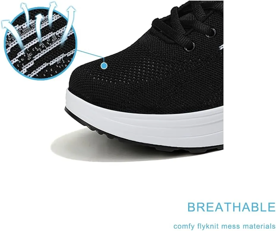RUIDENG Platform Sneakers for Women Air Cushion | Walking Shoes Women Comfortable All Day | Thick Rocker Bottom