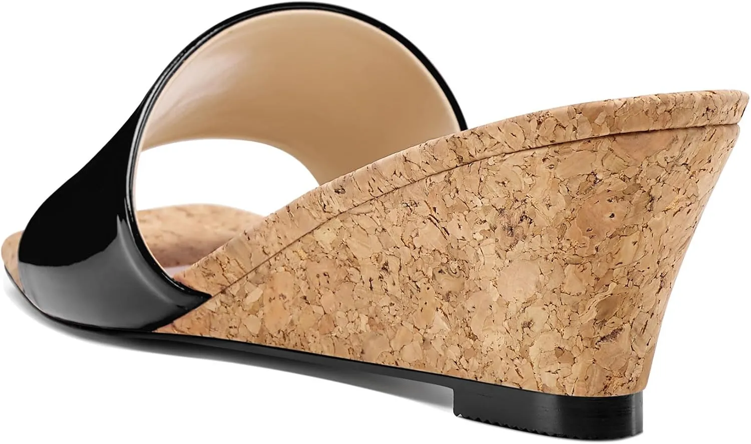 Saekcted Womens Mid Wedge Heel Square Open Toe Sandals Slip-on Dress Shoes Casual Party Wedding Summer 2.0 Inches Heels