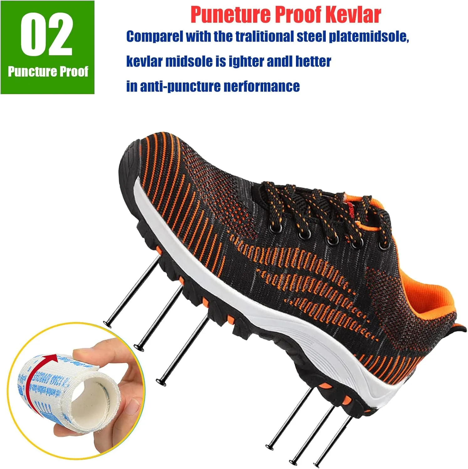 Safety Composite Toe Working Boots,Perfect for Industrial and Construction site, Slippery Kitchen，Manufacture and Warehouse use,