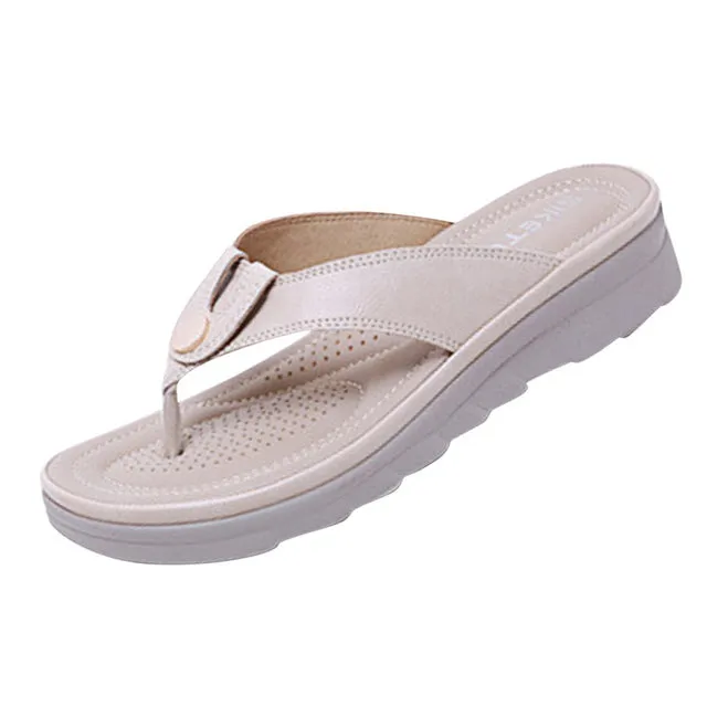 SAGACE Sandals Woman Shoes Metal Buckle Decorative Flip Flops Simple Slip Soft Bottom Noble Dignified Sandals Women Summer Shoes