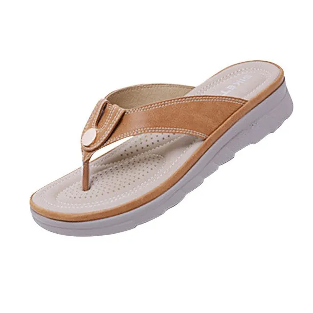 SAGACE Sandals Woman Shoes Metal Buckle Decorative Flip Flops Simple Slip Soft Bottom Noble Dignified Sandals Women Summer Shoes