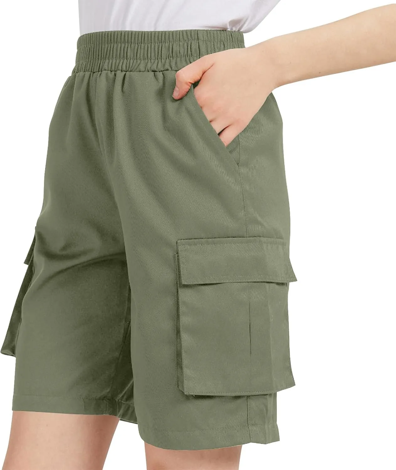 Shorts for Women Lightweight Hiking Bermuda Cargo Shorts Comfy High Waisted Wide Leg Bottoms Fashion Summer Outfits