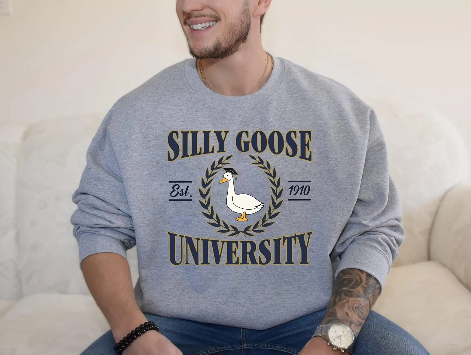 Silly Goose University Sweatshirt - Goose University Sweatshirt, Funny Goose, Goose Sweater, Goose Clothes