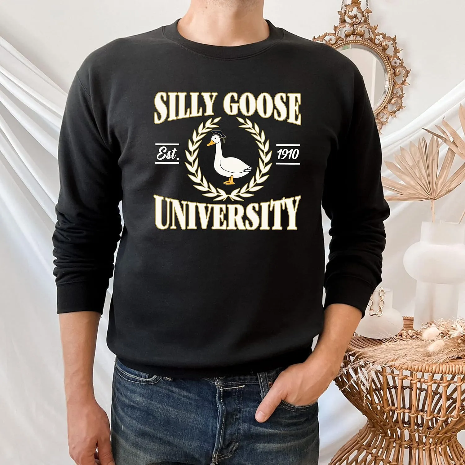 Silly Goose University Sweatshirt - Goose University Sweatshirt, Funny Goose, Goose Sweater, Goose Clothes