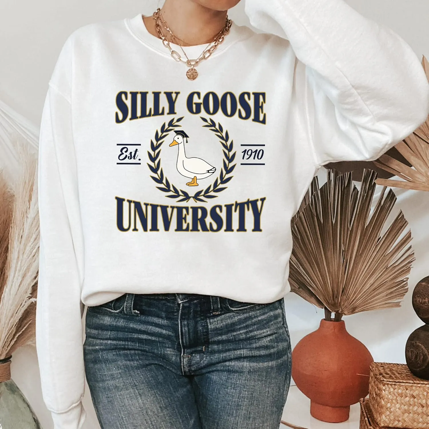 Silly Goose University Sweatshirt - Goose University Sweatshirt, Funny Goose, Goose Sweater, Goose Clothes