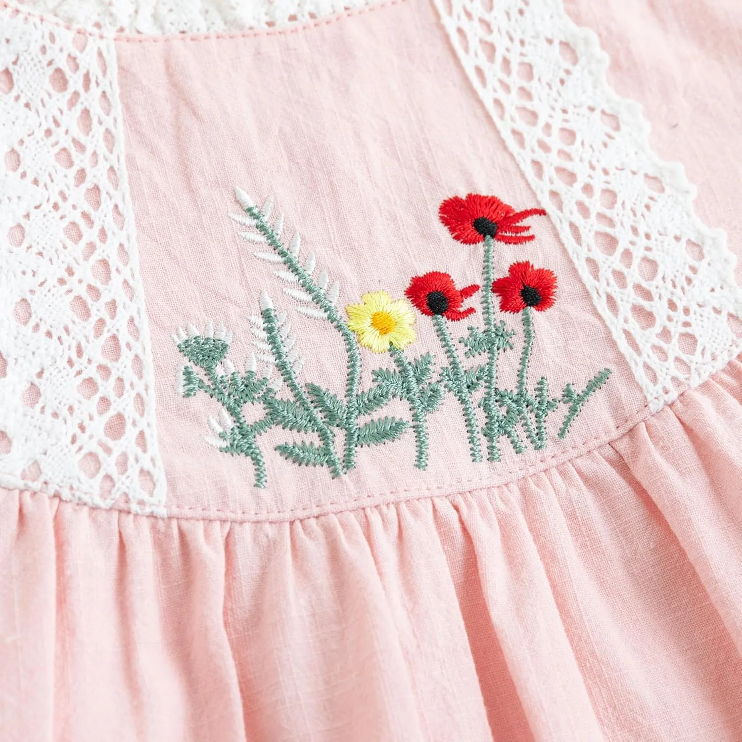 Simplee kids Baby Girl Dress Toddler Casual Dresses Summer Solid Color Floral Girl Clothes