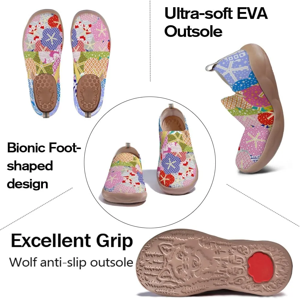 Slip On Loafers for Women Art Painted Knit Casual Shoes Lightweight Comfort Travel Sneaker