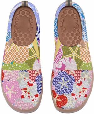 Slip On Loafers for Women Art Painted Knit Casual Shoes Lightweight Comfort Travel Sneaker