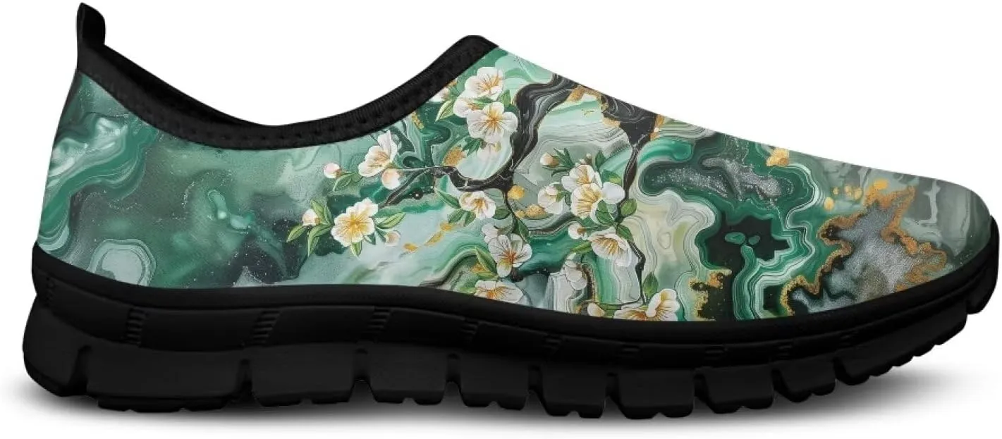 Slip On Tennis Shoes Women Casual Women's Flats Size 5.5-11.5 Black